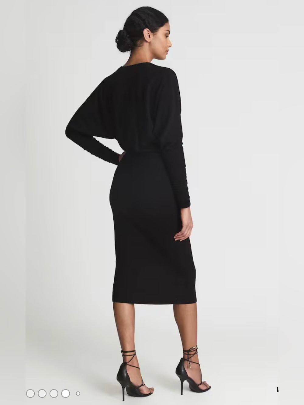 Reiss Jenna Wool Blend Ruched Sleeve Midi Dress — Black
Size: Small - Picture 2 of 6